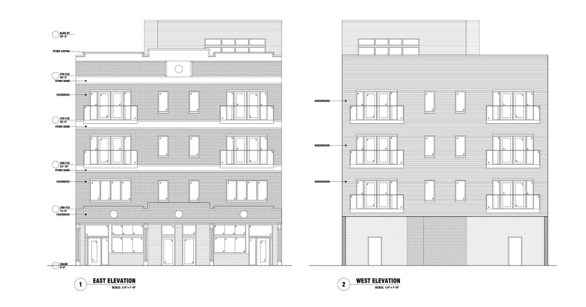 Elevations for Proposed Caltrain-Adjacent Tower in San
